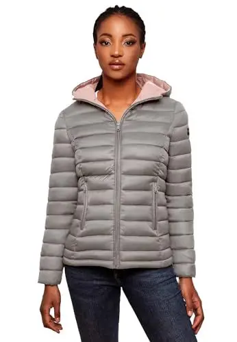 Produktbild: MARIKOO Damen Jacke Steppjacke Herbst Winter Übergangsjacke gesteppt B651 (B651-Luc-Grau-Gr.M)