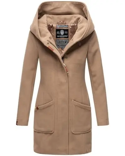 Produktbild: MARIKOO Damen Mantel Trenchcoat Wintermantel Übergangs Jacke Parka Lang B819 (B819-Maik-Taupe-Grey-Gr.S)