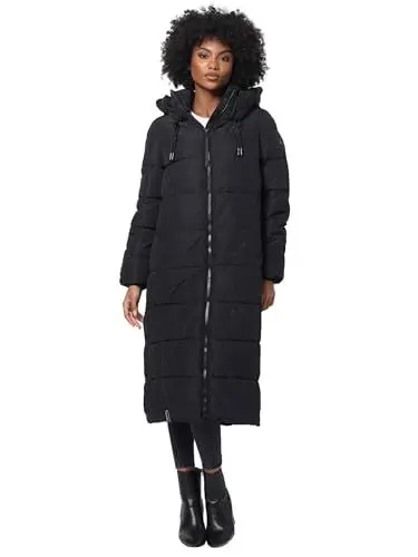 Produktbild: MARIKOO Damen Winterjacke Steppmantel lang gesteppter Mantel Winter Parka Jacke warm B985 (B985-Nadeshik-Schwarz-Gr.3XL)