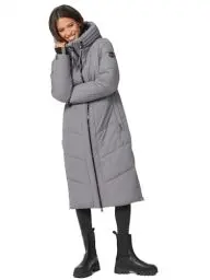 Produktbild: MARIKOO Damen Winterjacke Wintermantel Parka lange Winter Stepp Jacke B979 (B979-Nadar-Grau-Gr.XL)