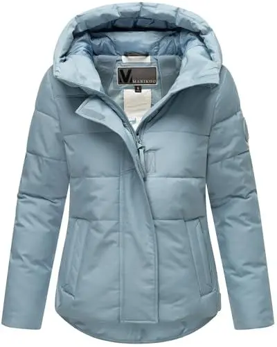 Produktbild: MARIKOO Damen Winterjacke (XS-3XL) - Steppjacke, Schlaufen auf der Innenseite, geringes Eigengewicht, Warme Jacke Frauen - N019 (3XL, Powder Blue)