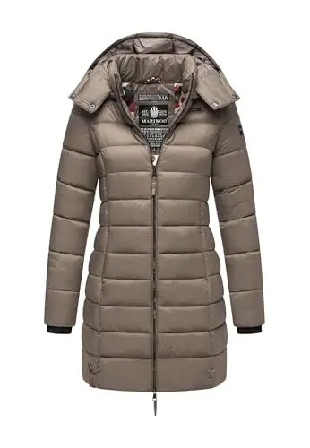 Produktbild: MARIKOO Herbst Winter Übergangs Steppmantel Jacke Mantel gesteppt B603 (B603-Abend-Stone-Brown-Gr.XL)