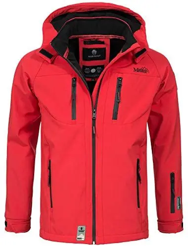 Produktbild: MARIKOO Herren Softshell Funktions Outdoor Ski Regen Winter Jacke Sport B630 (B630-Noa-Rot-Gr.S)