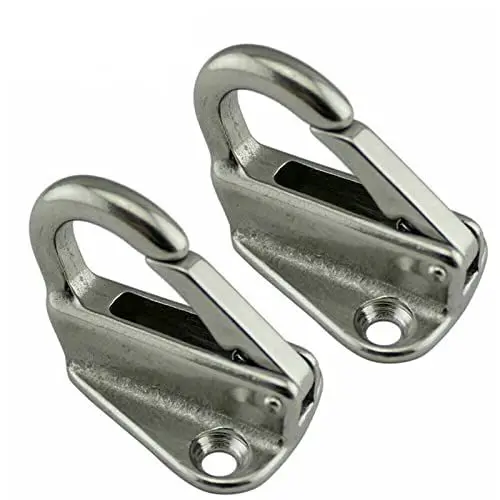 Produktbild: Marine Hardware 2 x federverriegelte Kotflügelhaken mit Federverschluss für Fender, Bootszubehör, federverriegelte Kotflügelhaken für Boote Deck Hardware