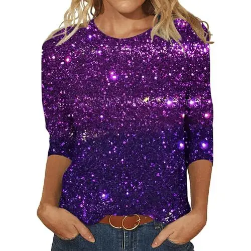 Produktbild: Marken Taschen Sale Pailletten Oberteil Damen Lang Shirt Glitzer Elegant Longshirt Silvester Aesthetic Bluse Top Sweatshirt Rave Party Paillettenoberteil Damen wintermantel lang warm, Sale