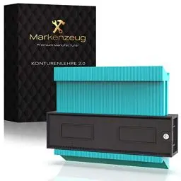 Produktbild: MARKENZEUG® Premium Konturenlehre 2.0 – Präzises Konturmessgerät mit Fit-Flex Technologie I Robustes ABS-Material I Universelles Werkzeug für Laminat, Fliesen und Holz I Kompakt & Langlebig