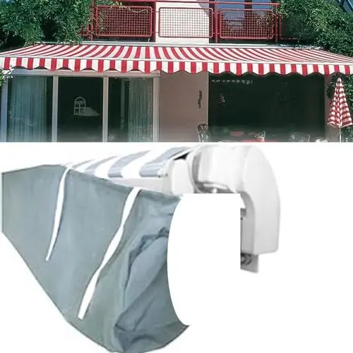 Produktbild: Markisenabdeckung, Einziehbares Schutzüberdachung, Shelter Schutzhülle, Strapazierfähiges, Wasserdichtes Polyestergewebe Von 5 m Breit für Außenbereich, Garten, Terrasse, Aufbewahrungstasche (5 m,