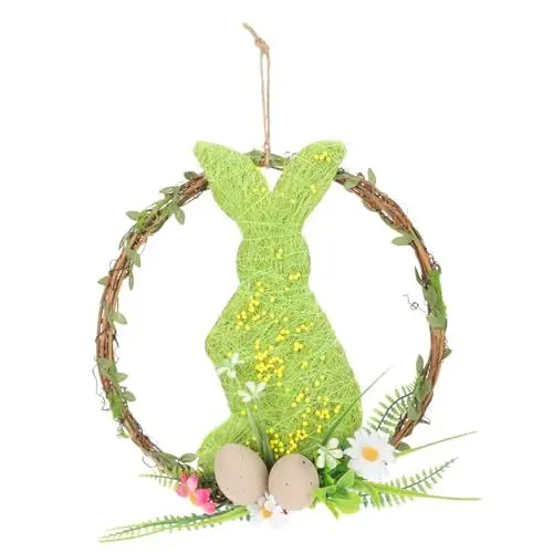 Produktbild: MARMERDO Eierstock-Kranz Ostern Türkranz schöne Osterdeko -Türkranz Mini-Kranz Ostertür Girlande Dekor Wohnkultur Ostern schmücken Foto-Requisite Hase Requisiten Rattan -Seide