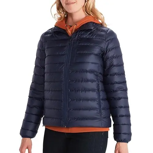 Produktbild: Marmot Damen Wm's Highlander Jacket, Leichte Daunenjacke, warme Winterjacke, wasserabweisende Steppjacke, winddichte Funktionsjacke, klein packbare Outdoorjacke, Arctic Navy, XL