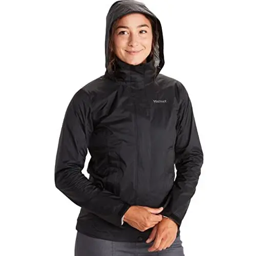 Produktbild: Marmot Damen Wm's PreCip Eco Jacket, Wasserdichte Regenjacke, winddichter Regenmantel, atmungsaktiv, faltbarer Hardshell Windbreaker, ideal zum Fahrradfahren & Wandern, Black, XL