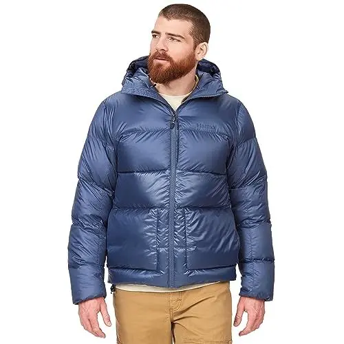 Produktbild: Marmot Herren Guides Down Hoody, Leichte Daunenjacke, warme Winterjacke, wasserabweisende Steppjacke, winddichte Funktionsjacke, klein packbare Outdoorjacke mit Kapuze, Storm, L
