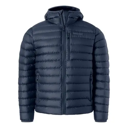 Produktbild: Marmot Herren Highlander Hoody, Leichte Daunenjacke, warme Winterjacke, wasserabweisende Steppjacke, winddichte Funktionsjacke, klein packbare Outdoorjacke mit Kapuze, Arctic Navy, XL
