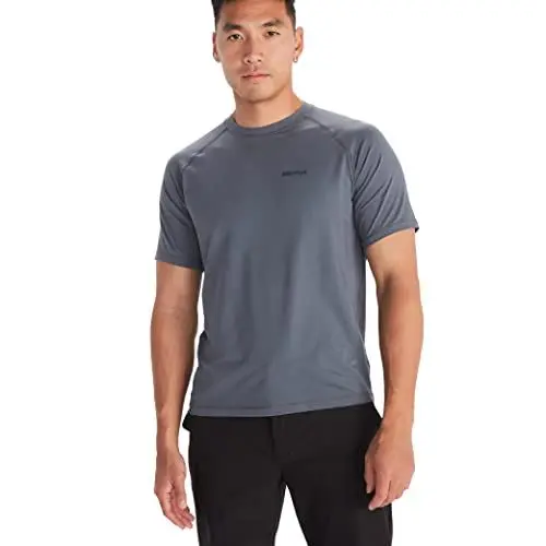 Produktbild: Marmot Herren Windridge SS, atmungsaktives Funktionsshirt, kurzarm Sportshirt, schnell trocknendes Fitness-Shirt, Steel Onyx, S