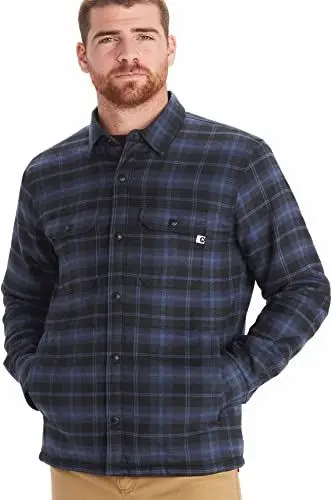 Produktbild: Marmot Herren Ridgefield Heavyweight Sherpa Lined Flannel Sweatshirt, Storm, XL