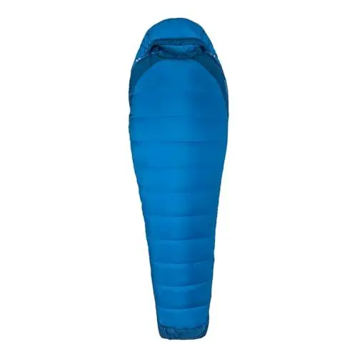 Produktbild: Marmot Trestles Elite Eco 20, Mumienschlafsack, leichter, umweltfreundlicher und warmer 3 Jahreszeiten Schlafsack, ideal zum Camping und Trekking, Estate Blue/Classic Blue, LZ