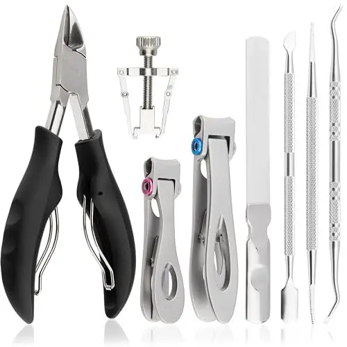Produktbild: marQus 8-teiliges Fußpflege Set - Professionelle Fuß- und Handpflege - Hochwertige Fußnagelzange und Nagelknipser - All-in-One Pediküre Set Fußpflege für dicke & eingewachsene Nägel