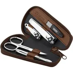 Produktbild: marQus Nagelset Herren und Damen 5 teilig - Feile aus Solingen - Maniküre Set Herren und Damen, Nageletui Herren und Damen - Nessesair - Maniküre Set Männer und Frauen - Maniküre Set Reisen
