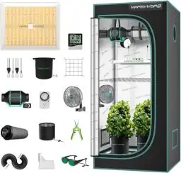 Produktbild: MARS HYDRO TS1000 Growzelt Komplettset Led Grow Tent Kit LED Grow Light Grow Lampe 80X80X160cm Indoor Grow Set mit 4