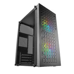 Produktbild: Mars Gaming MC-CORE, Gehäuse PC Micro-ATX Ultra-Kompakt, Metall-Mesh Front Design, 2x 120mm FRGB Lüfter, Full Side Window Gaming Gehäuse, Mini-ITX PC-Gehäuse, USB 3.0, Schwarz