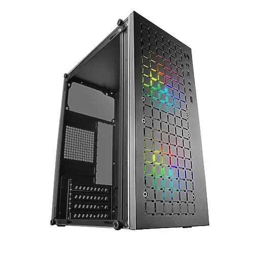 Produktbild: Mars Gaming MC-CORE, Gehäuse PC Micro-ATX Ultra-Kompakt, Metall-Mesh Front Design, 2x 120mm FRGB Lüfter, Full Side Window Gaming Gehäuse, Mini-ITX PC-Gehäuse, USB 3.0, Schwarz