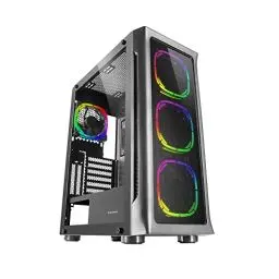 Produktbild: Mars Gaming MC-NEO Schwarz, XXL E-ATX Gaming Tower, Gehärtetes Glas Seiten und Frontfenster, 4X ARGB 120mm Lüfter + 120mm Lüfter, CPU Freezer System