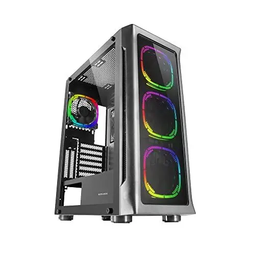 Produktbild: Mars Gaming MC-NEO Schwarz, XXL E-ATX Gaming Tower, Gehärtetes Glas Seiten und Frontfenster, 4X ARGB 120mm Lüfter + 120mm Lüfter, CPU Freezer System
