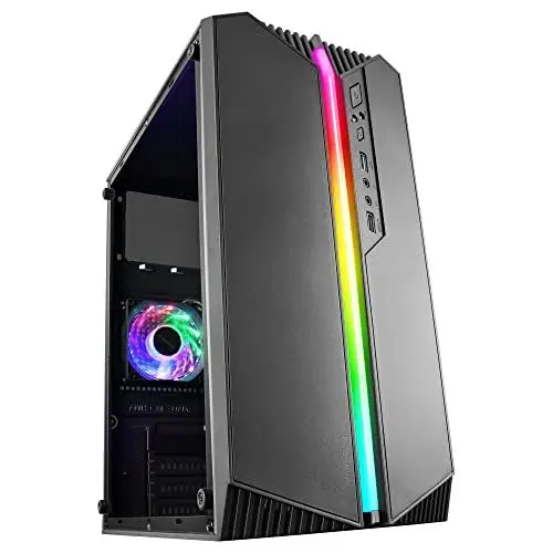 Produktbild: Mars Gaming MC-S1, Gehäuse PC Micro-ATX Ultra-Kompakt, 12-Mode ARGB Frontbeleuchtung, FRGB Lüfter, Full Side Window Gaming Gehäuse, Unterstützt Flüssigkeitskühler bis 120mm, Schwarz