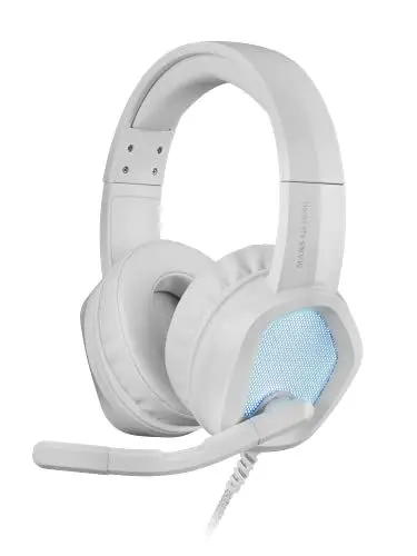 Produktbild: Mars Gaming MH320, RGB Gaming-Headset, Ultra-BASS 3D Sound, Mikrofon mit Rauschfilter, Ultraleicht Drehbar, Windows/PS4/PS5/XBOX ONE/Xbox Series X-S/Mac/Switch/Switch 2/Smartphone/Tablet, Weiß