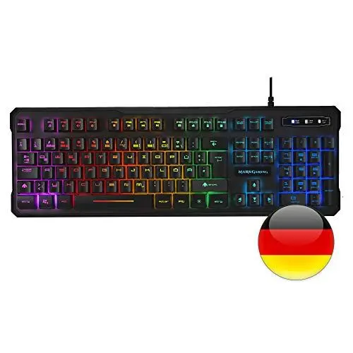 Produktbild: Mars Gaming MK218DE, H-Mech RGB Tastatur, 9 Lichteffekte, Antighosting, Schwarz, Deutsche Sprache