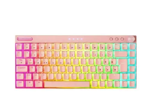 Produktbild: Mars Gaming MKCLOUD, Wireless Mechanische Tastatur RGB Rosa, Ultra-kompakt 75%, Switch Outemu SQ PRO Braun, Sprache Französisch