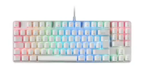 Produktbild: Mars Gaming MKREVOPROWBRES Weiß, Mechanische RGB Gaming Tastatur, TKL+ NUM, Braun Switch, Spanisch