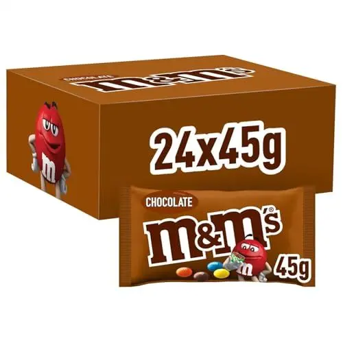 Produktbild: Mars M und M Schokolinsen in knuspriger Zuckerhülle 45g 24er Pack