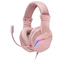 Produktbild: MARSGAMING Gaming MH122, FRGB Over Ear Kopfhörer mit Mikrofon, HiFi Sound, Geräuschunterdrückung, Ultraleichtgewicht, PS4 PS5 Xbox Switch Tablet Windows Mac, Rosa, MH122P, Large