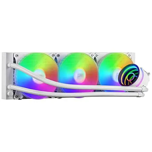 Produktbild: MARSGAMING ML-ONE360 Weiß, CPU Wasserkühlung, TDP 550W, Infinity Mirror, 3 Silent FRGB Lüfter, Universal Multisocket, für Desktop