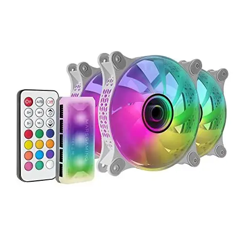Produktbild: MARSGAMING Mars Gaming MF-3DKIT Weiß, Kit 3 ARGB 360° 12cm Lüfter, 3D Infinity Mirror, Anti-vibrationssystem, ARGB Controller, RF Fernbedienung, Voll Kompatibel