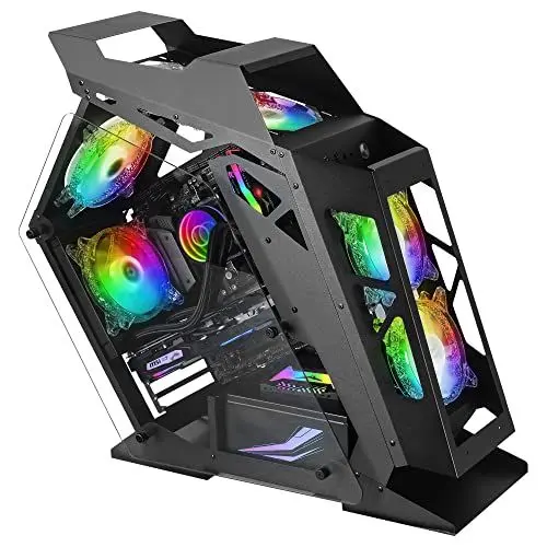 Produktbild: Mars Gaming MC61 Schwarz, PC-Gehäuse Gaming Kompaktes Micro-ATX, 4 x 12cm Lüfter, ARGB Chroma, Dual Tempered Glass Fenster