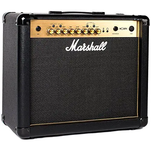 Produktbild: Marshall MG30GFX Gitarren-Combo-Verstärker mit integriertem FX, Übungsverstärker, geeignet für E-Gitarre – Schwarz und Gold