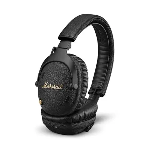 Produktbild: Marshall Monitor III ANC Aktiver Geräuschunterdrückung Bluetooth Kopfhörer, 70 Stunden Spielzeit – Schwarz