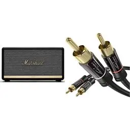 Produktbild: Marshall Stanmore II Bluetooth Lautsprecher, Kabelloser - Schwarz & KabelDirekt - Cinch Audio Kabel - 1,5m
