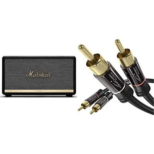 Produktbild: Marshall Stanmore II Bluetooth Lautsprecher, Kabelloser - Schwarz & KabelDirekt - Cinch Audio Kabel - 1,5m