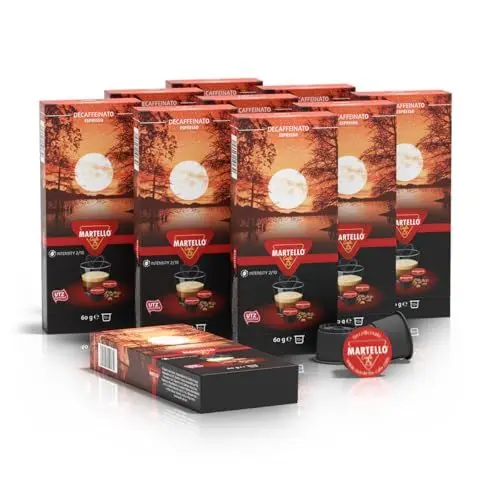 Produktbild: Martello Kaffeekapseln | DECAFFEINATO | UTZ Zertifiziert | Nachhaltig und Fair | Von Hand Gepflückt | Master Packung 100 Kapseln (10 x 10), Für Martello-Kapselmaschinen