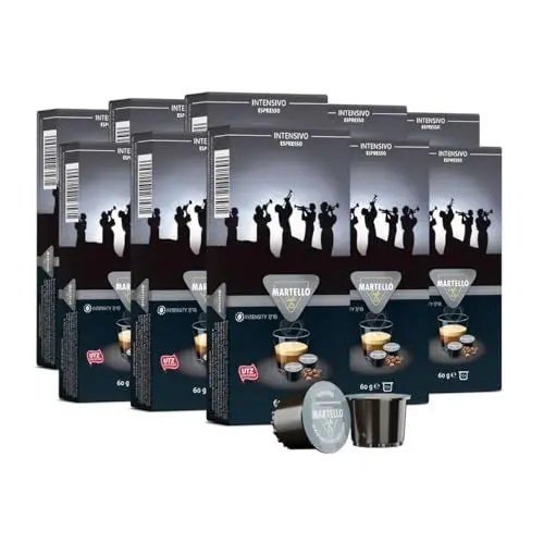 Produktbild: Martello Kaffeekapseln | INTENSIVO | UTZ Zertifiziert | Nachhaltig und Fair | Von Hand Gepflückt | Master Packung 100 Kapseln (10 x 10), Für Martello-Kapselmaschinen