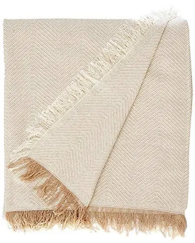 Produktbild: Martina Home Spiga vielseitiger Schal, 80 % Baumwolle, 20 % Polyester, roh/beige 260 Length x 300 Width cm