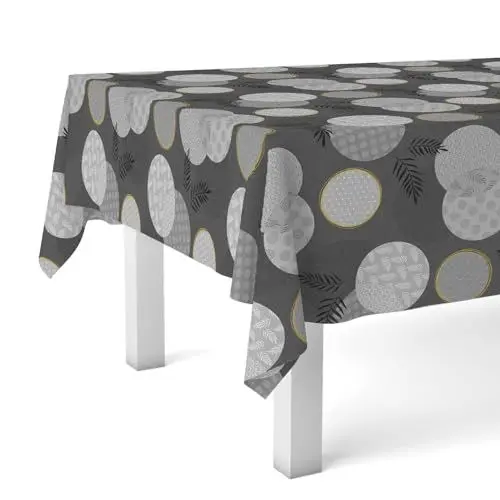Produktbild: Martina Home Wachstuch-Tischdecke, Lens Schwarz, 260 x 140 cm