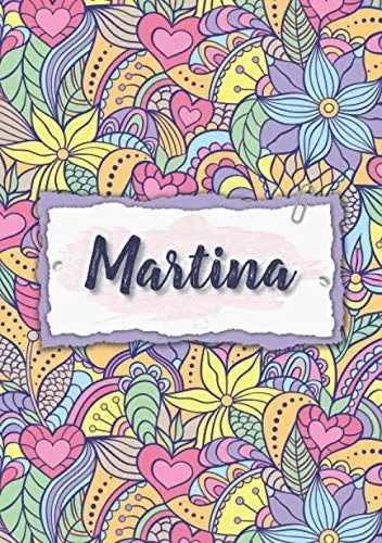 Produktbild: Martina: Taccuino A5 | Nome personalizzato Martina | Regalo di compleanno per moglie, mamma, sorella, figlia | Design: floreale | 120 pagine a righe, piccolo formato A5 (14.8 x 21 cm)