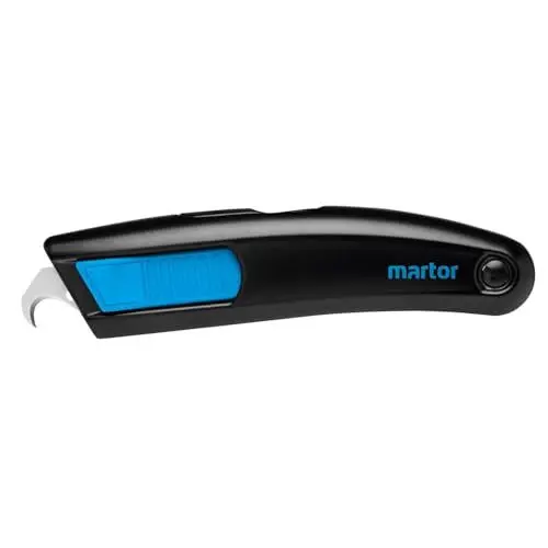 Produktbild: MARTOR Sicherheitsmesser mit Hakenklinge, Klingeneinzug, SECUPRO MEGASAFE, Profi Cuttermesser, Aluminium, Rechts- & Linkshänder, Logistik, GS Geprüft
