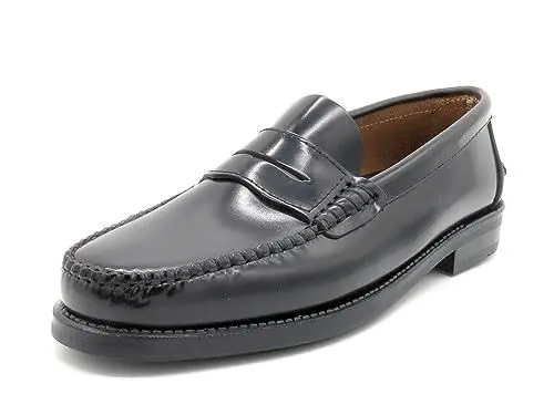 Produktbild: MARTTELY Herren Slipper Business Schuhe Rahmengenäht Penny Loafer Gummi Sohle Anzugschuhe Slip-On Halbschuhe klassisch elegant Black Schwarz 43 EU