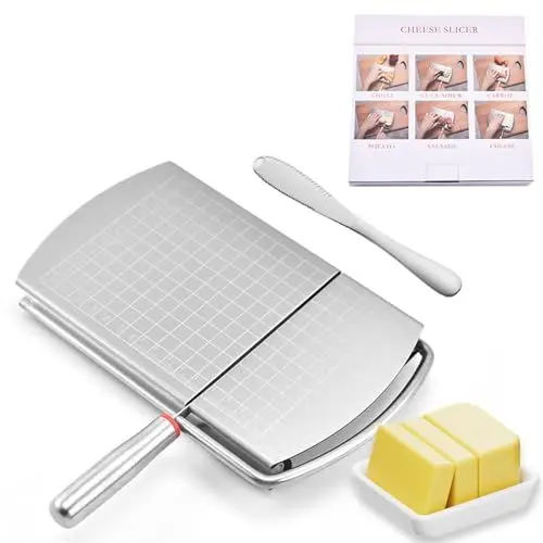 Produktbild: MARUKO Käsehobel, Butterschneider, Käsemesser für Käsebutter，Präzise Größenskala Zum Schneiden von Butter, Gemüse, Wurst, Kräutern & Mehr