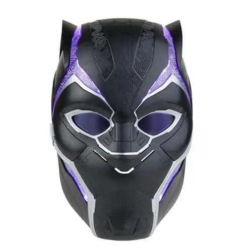Produktbild: Marvel Hasbro Legends Series Black Panther elektronischer Premium Helm mit Lichtern und klappbaren Linsen, Rollenspielartikel, F3453, Multi