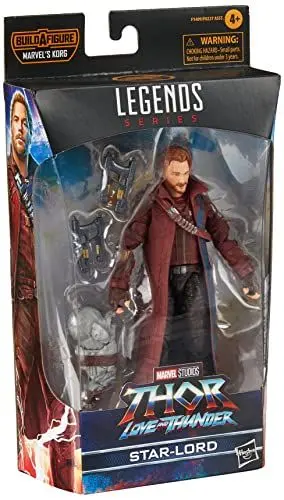 Produktbild: Marvel Hasbro Legends Thor: Love and Thunder 15 cm große Star-Lord Action-Figur, 2 Accessoires, 1 Build-A-Figure Element, Multi (F1409)